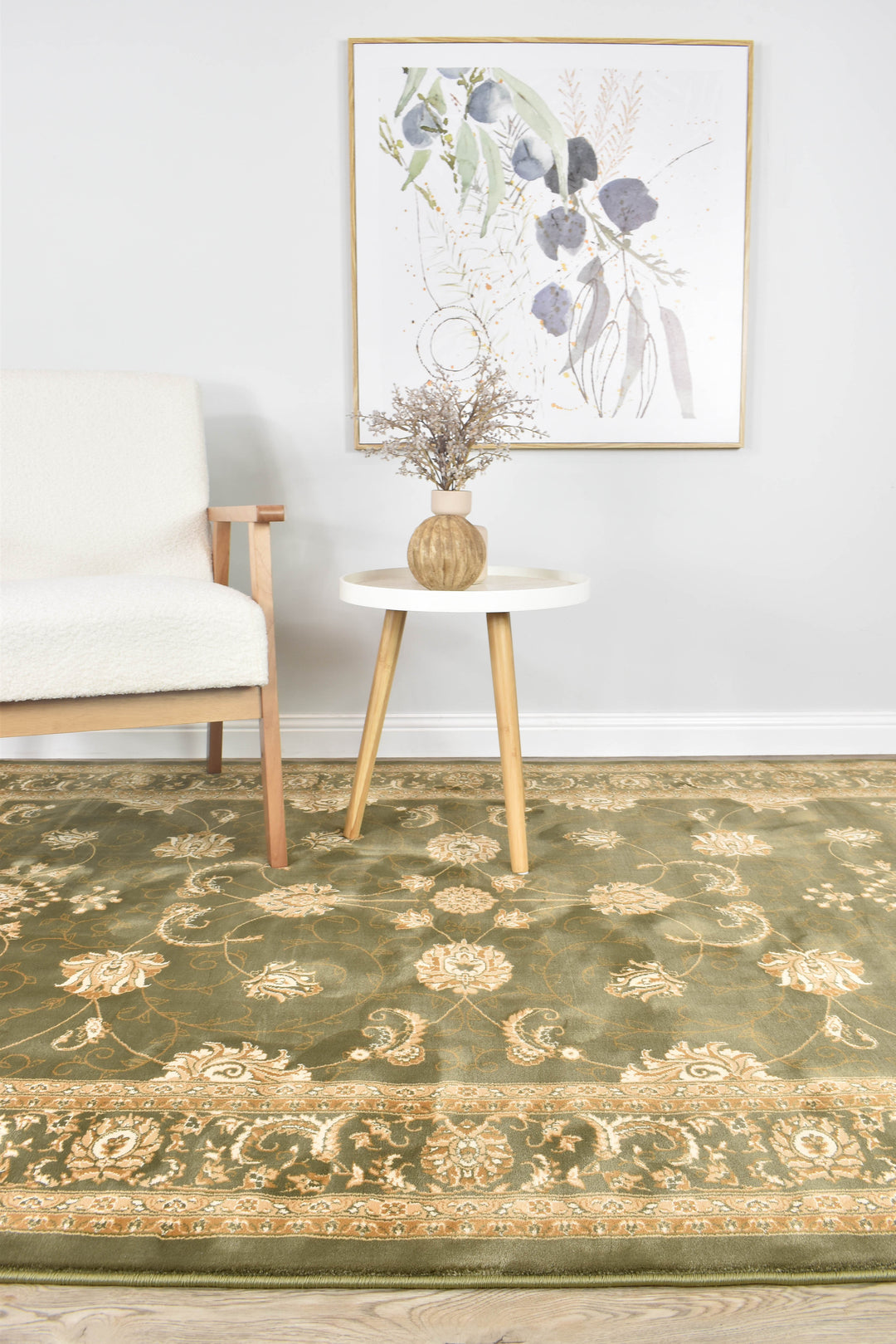 Cappadocia Floral Green Rug - Turkish-inspired traditional rug from Treasures of Turkey