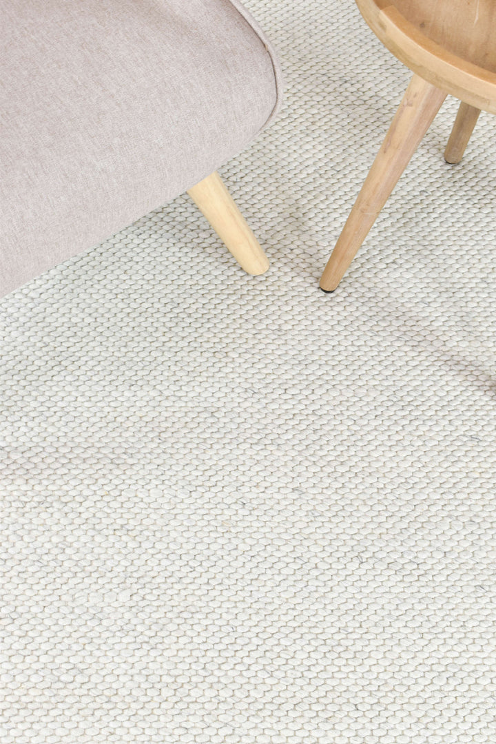 Arcadia Cream Wool Rug - Turkish-inspired textured rug from Treasures of Turkey