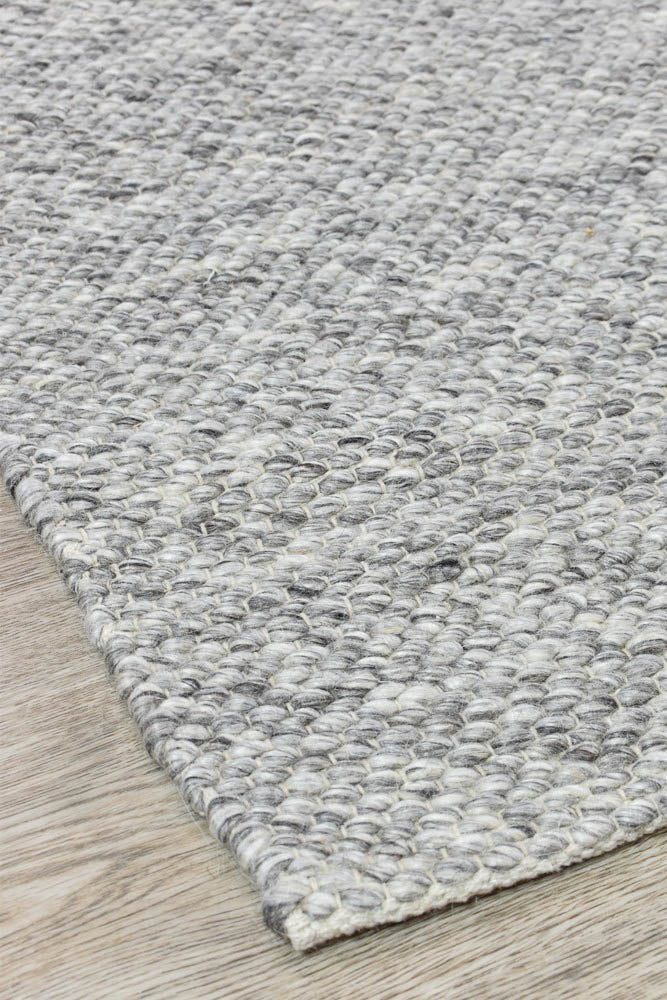 Arcadia Silver Wool Rug - Turkish-inspired textured rug from Treasures of Turkey
