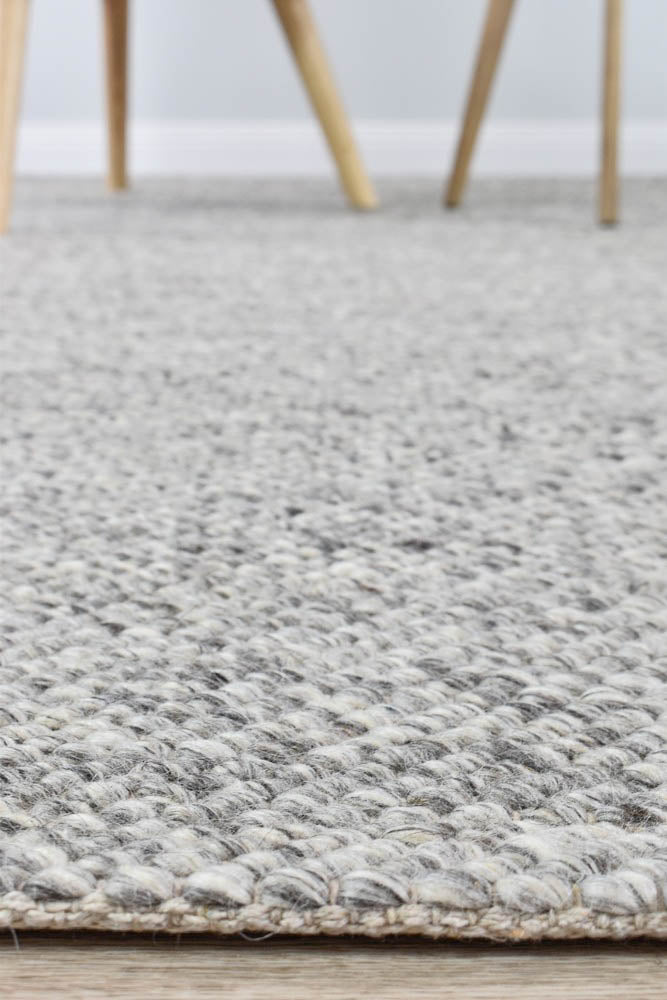 Arcadia Silver Wool Rug - Turkish-inspired textured rug from Treasures of Turkey