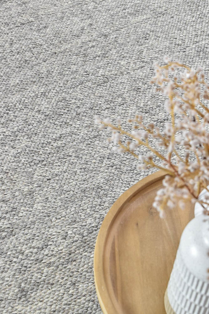 Arcadia Silver Wool Rug - Turkish-inspired textured rug from Treasures of Turkey