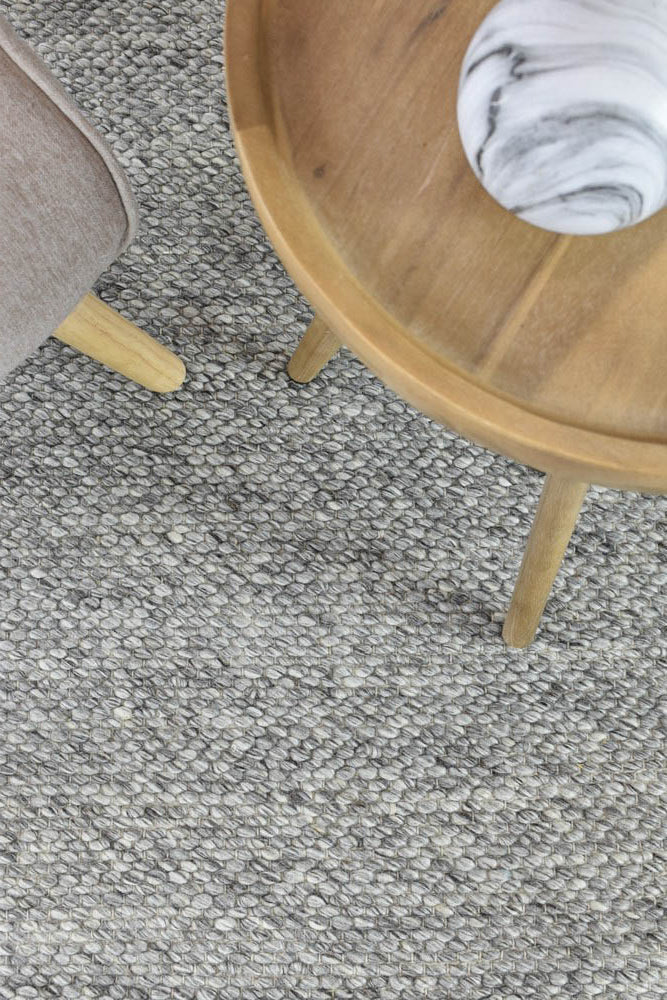 Arcadia Silver Wool Rug - Turkish-inspired textured rug from Treasures of Turkey