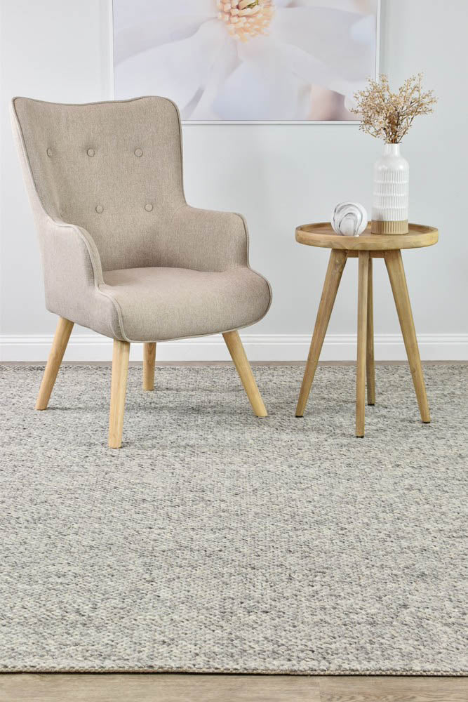 Arcadia Silver Wool Rug - Turkish-inspired textured rug from Treasures of Turkey