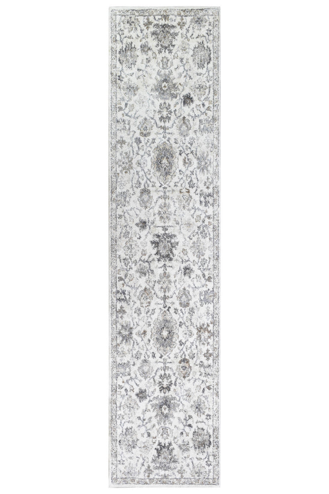 Roman Pearl Bloom Grey Cream Floral Modern Rug – Treasures of Turkey Australia