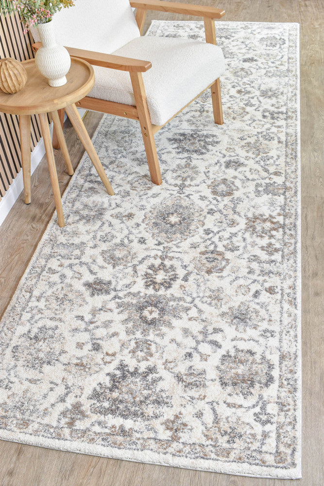 Roman Pearl Bloom Grey Cream Floral Modern Rug – Treasures of Turkey Australia