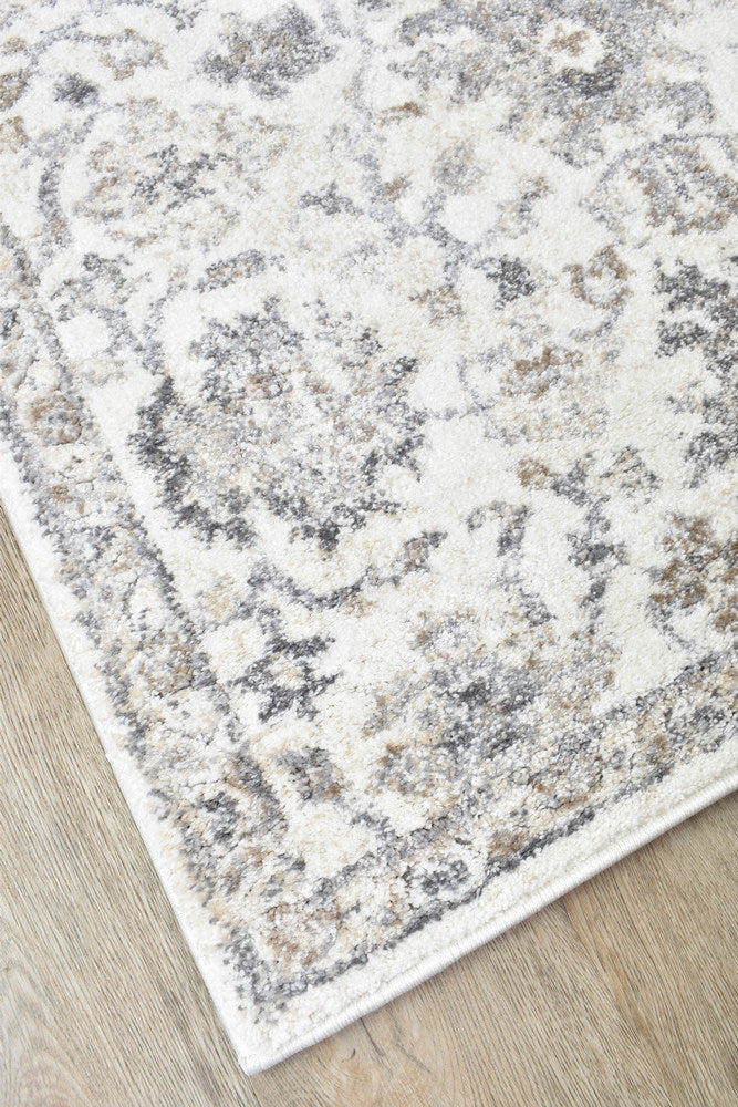 Roman Pearl Bloom Grey Cream Floral Modern Rug – Treasures of Turkey Australia