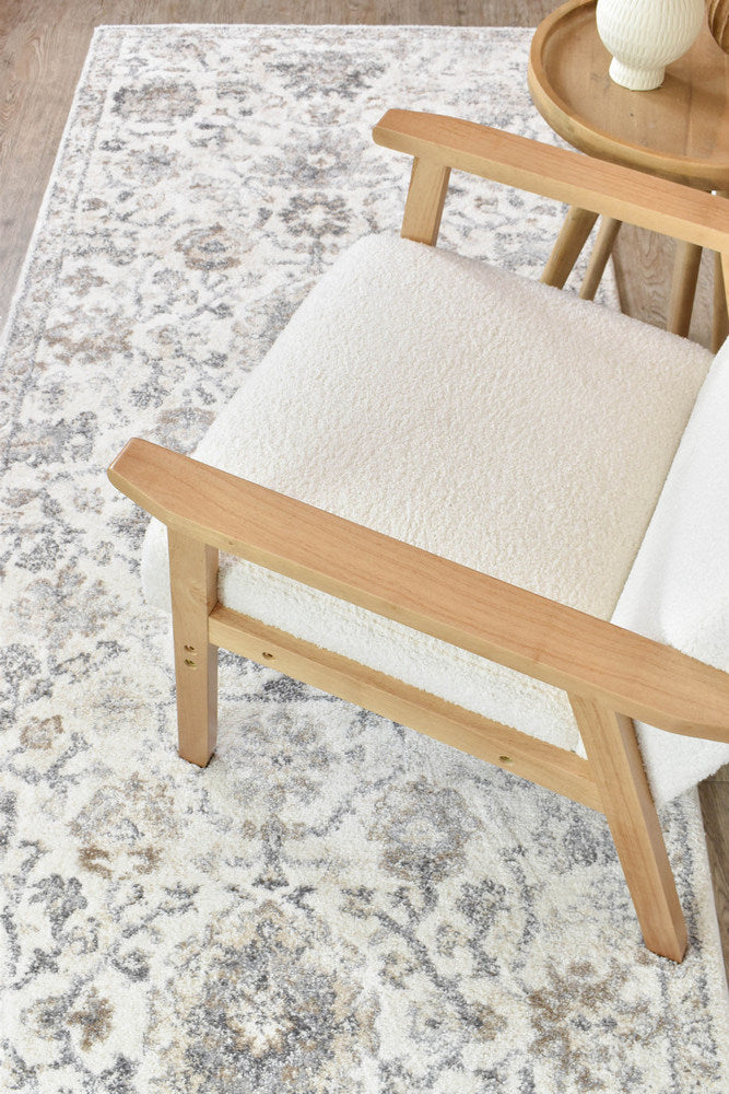 Roman Pearl Bloom Grey Cream Floral Modern Rug – Treasures of Turkey Australia