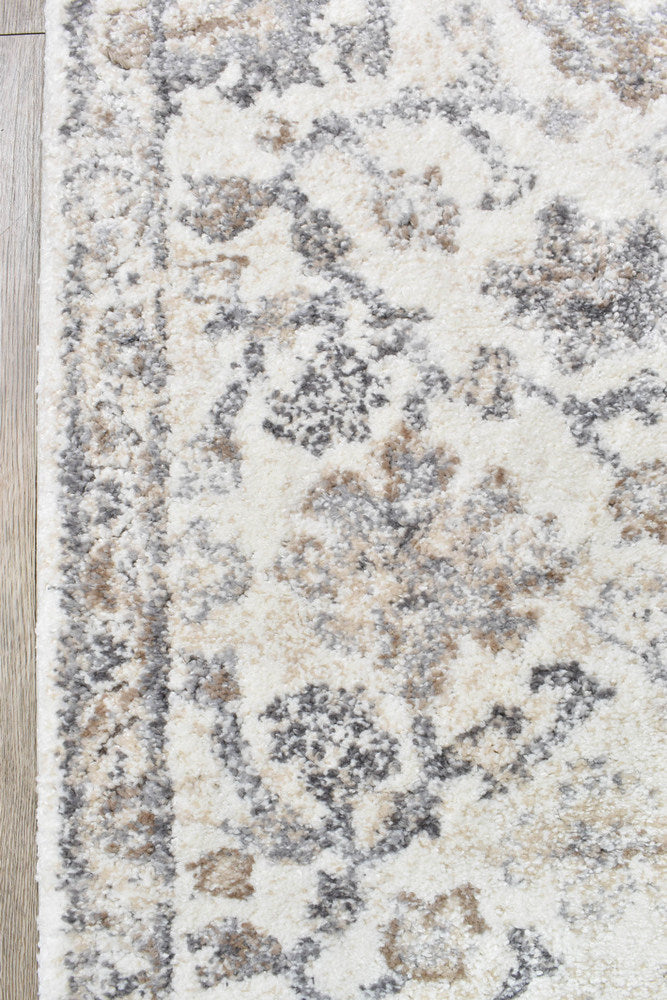 Roman Pearl Bloom Grey Cream Hallway Runner Rug – Treasures of Turkey Australia