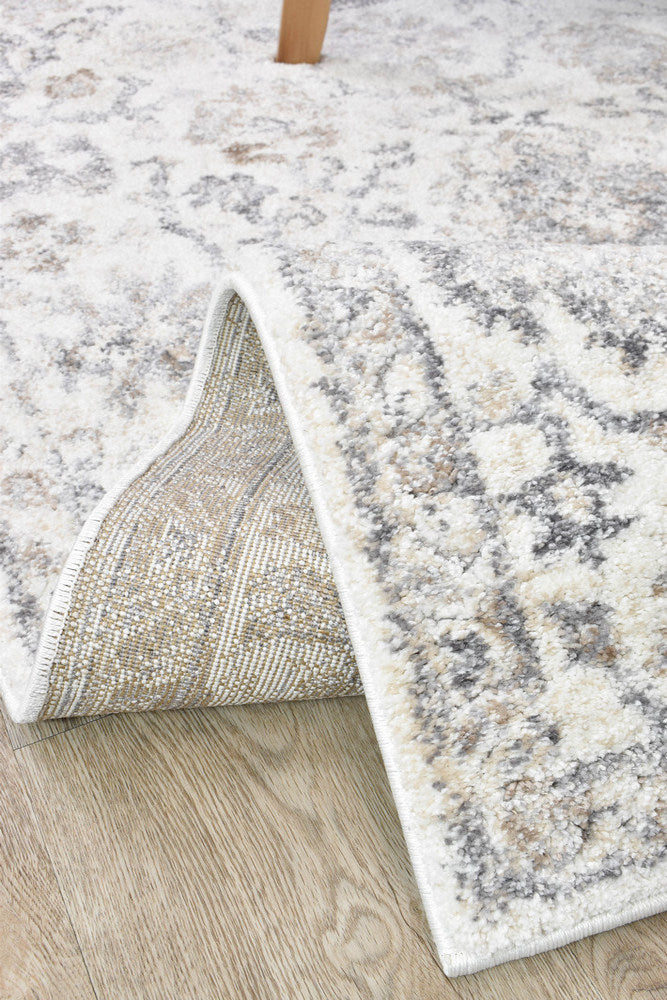 Roman Pearl Bloom Grey Cream Hallway Runner Rug – Treasures of Turkey Australia