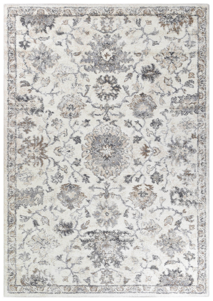 Roman Pearl Bloom Grey Cream Floral Modern Rug – Treasures of Turkey Australia