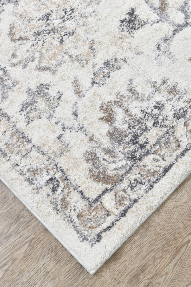 Roman Pearl Bloom Grey Cream Floral Modern Rug – Treasures of Turkey Australia