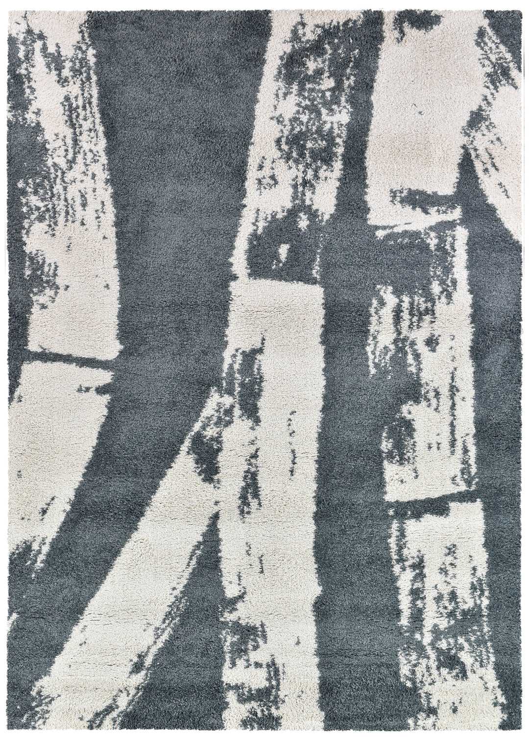 Elle Grey Cream Rug - Turkish-inspired shaggy rug from Treasures of Turkey
