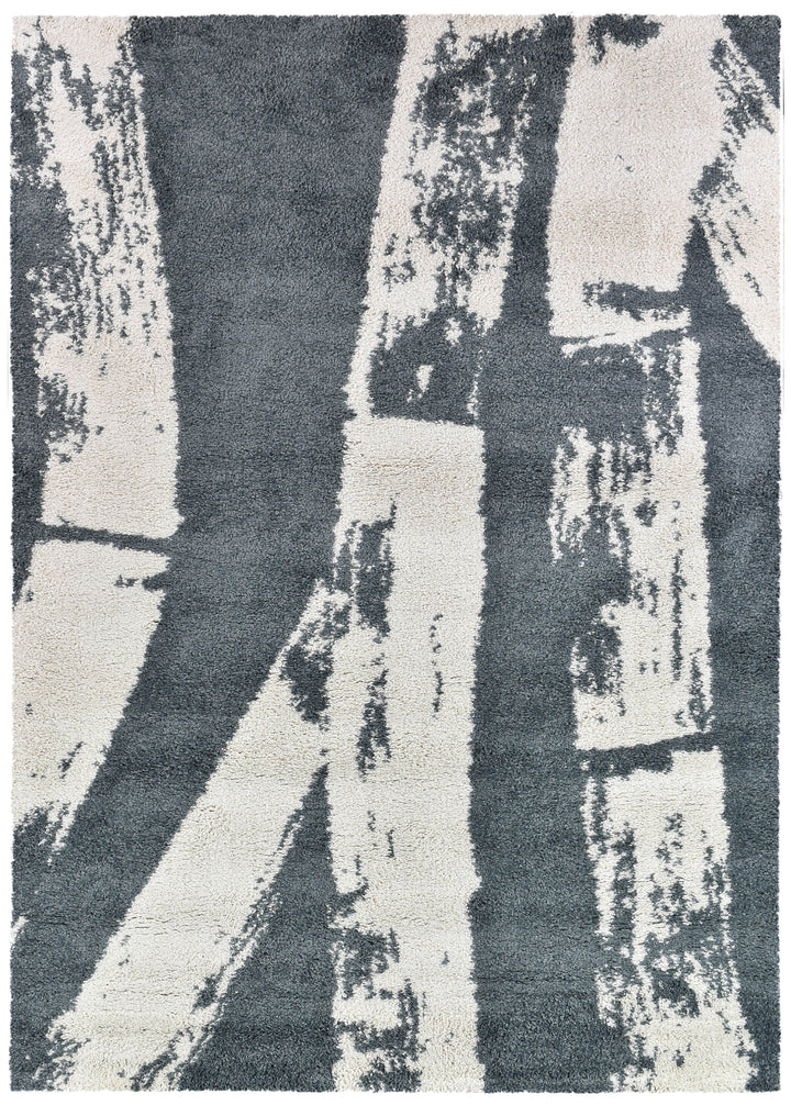 Elle Grey Cream Rug - Turkish-inspired shaggy rug from Treasures of Turkey