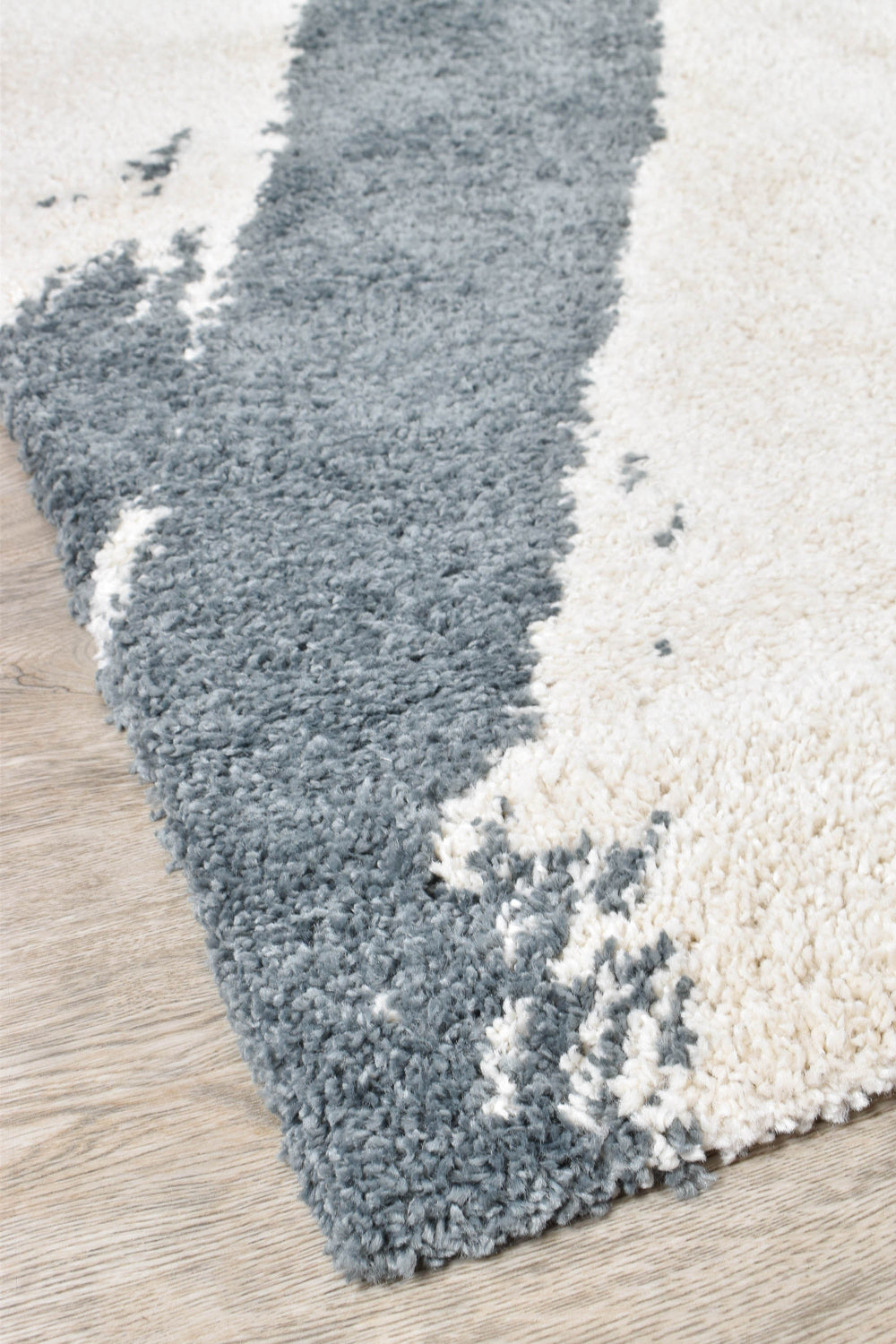 Elle Grey Cream Rug - Turkish-inspired shaggy rug from Treasures of Turkey