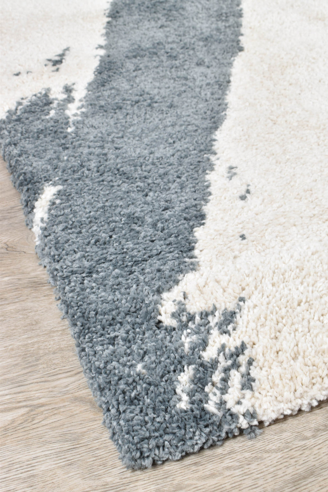 Elle Grey Cream Rug - Turkish-inspired shaggy rug from Treasures of Turkey