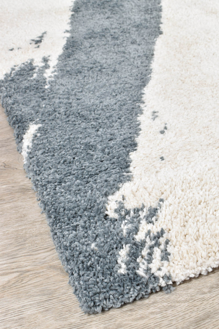 Elle Grey Cream Rug - Turkish-inspired shaggy rug from Treasures of Turkey