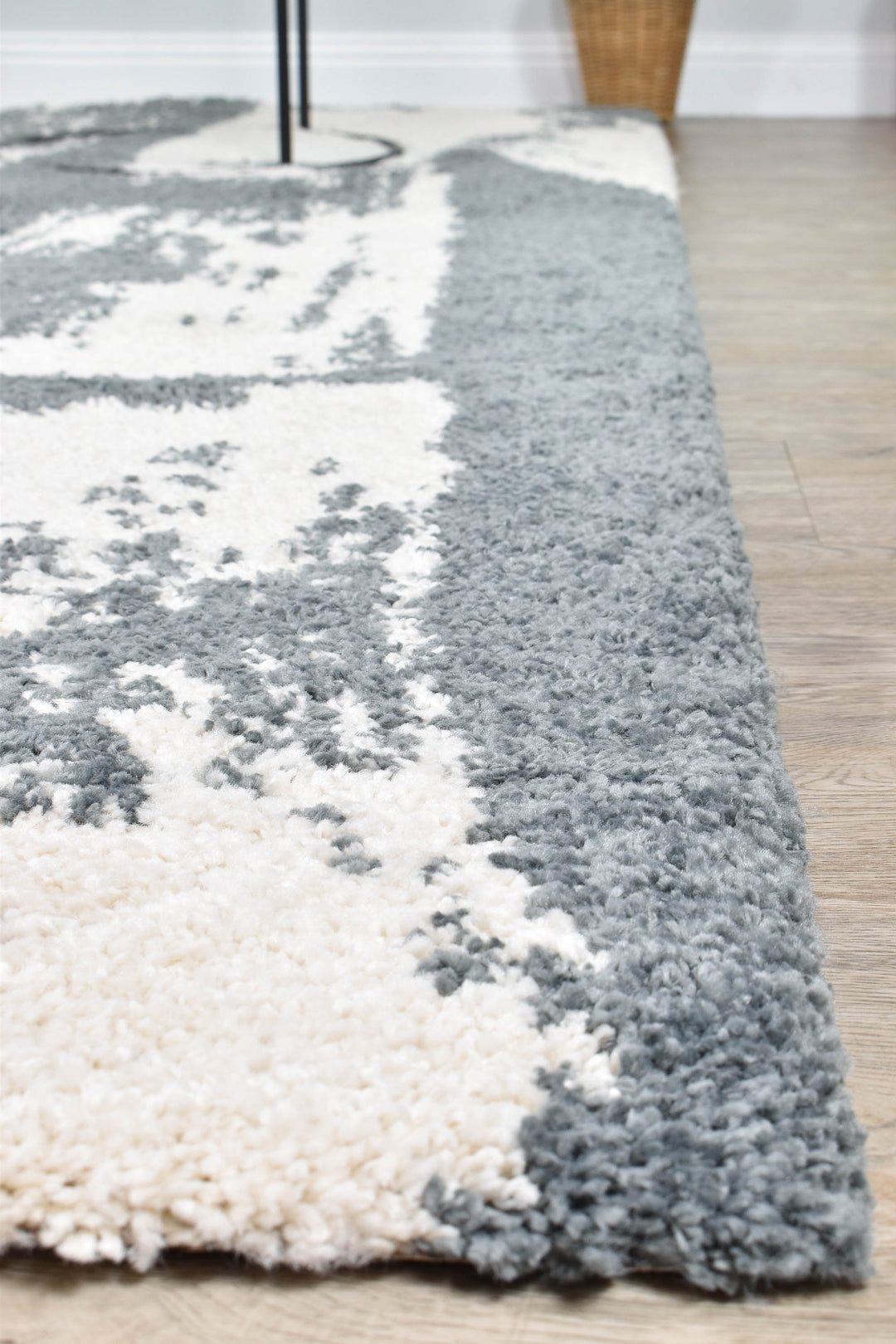 Elle Grey Cream Rug - Turkish-inspired shaggy rug from Treasures of Turkey