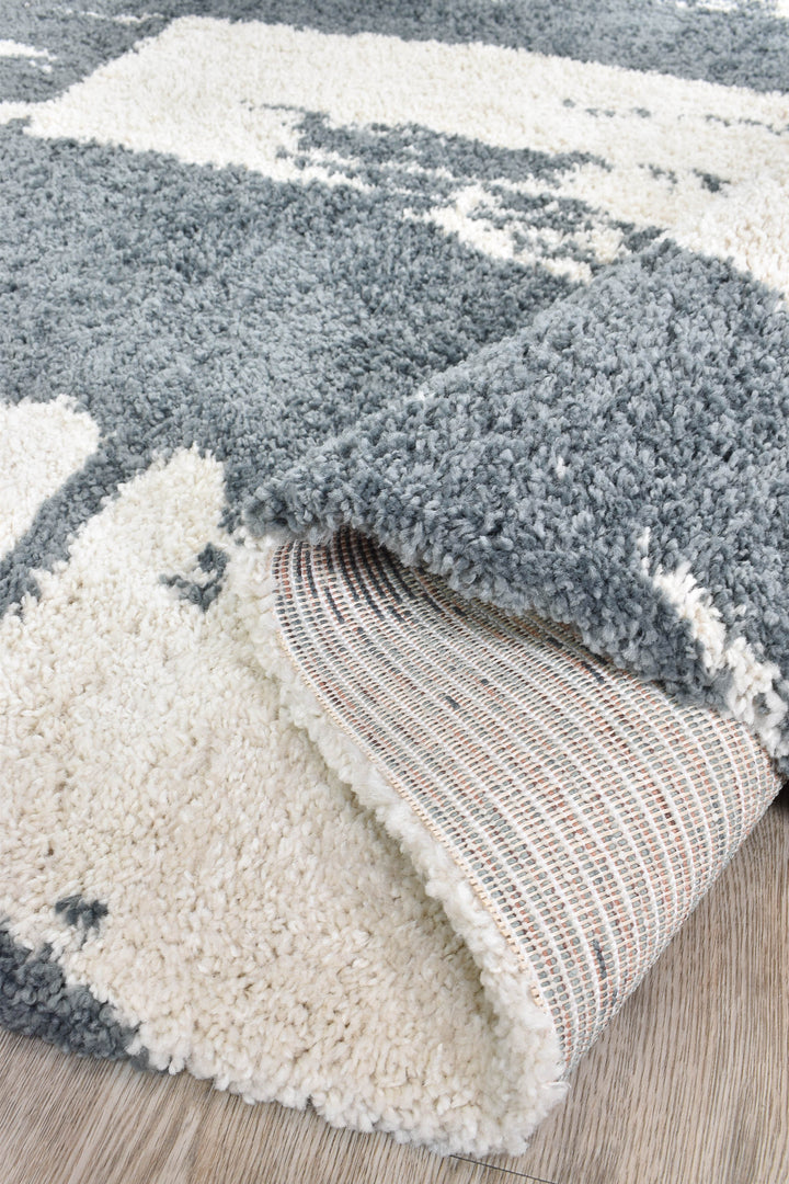Elle Grey Cream Rug - Turkish-inspired shaggy rug from Treasures of Turkey