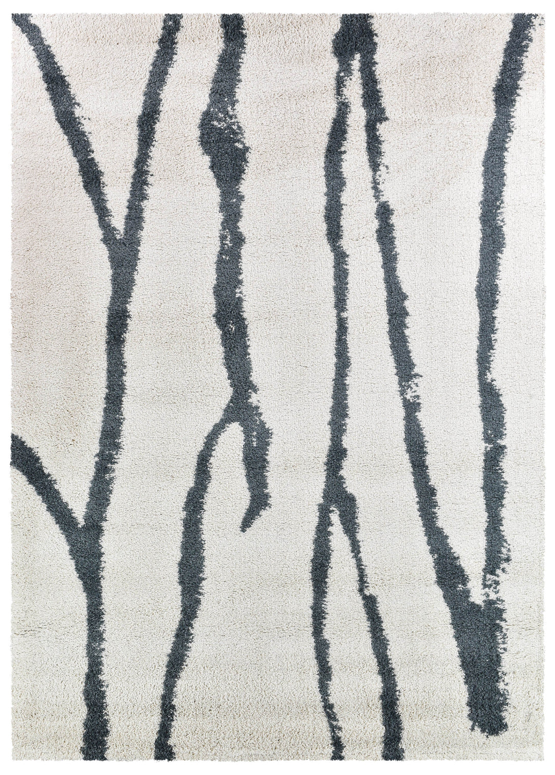 Elle Cream Grey Rug - Turkish-inspired shaggy rug from Treasures of Turkey