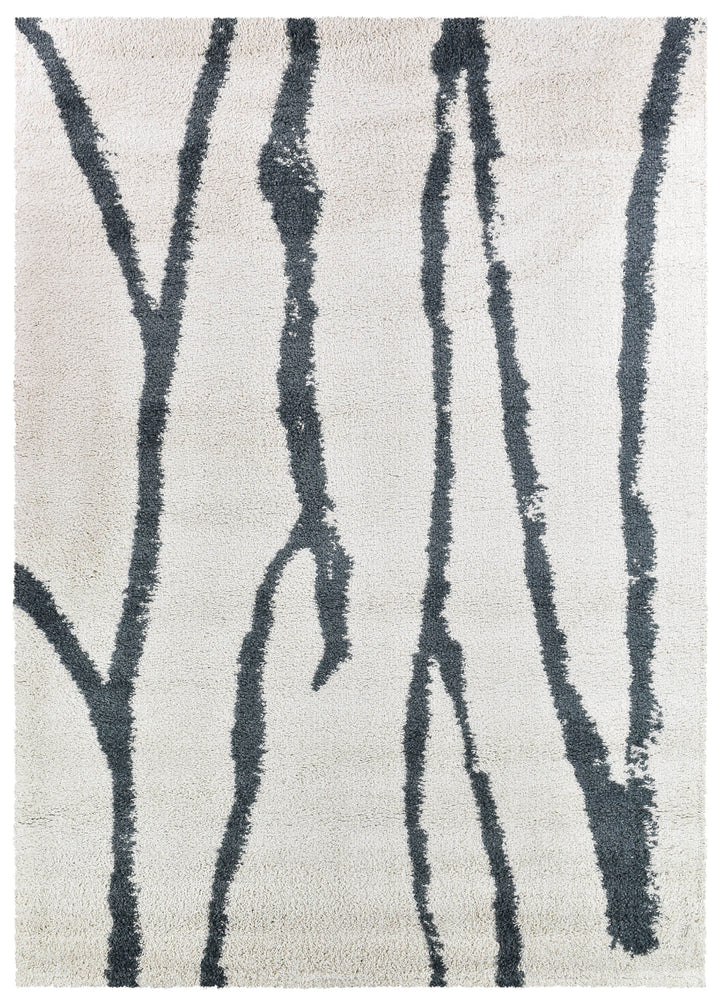 Elle Cream Grey Rug - Turkish-inspired shaggy rug from Treasures of Turkey
