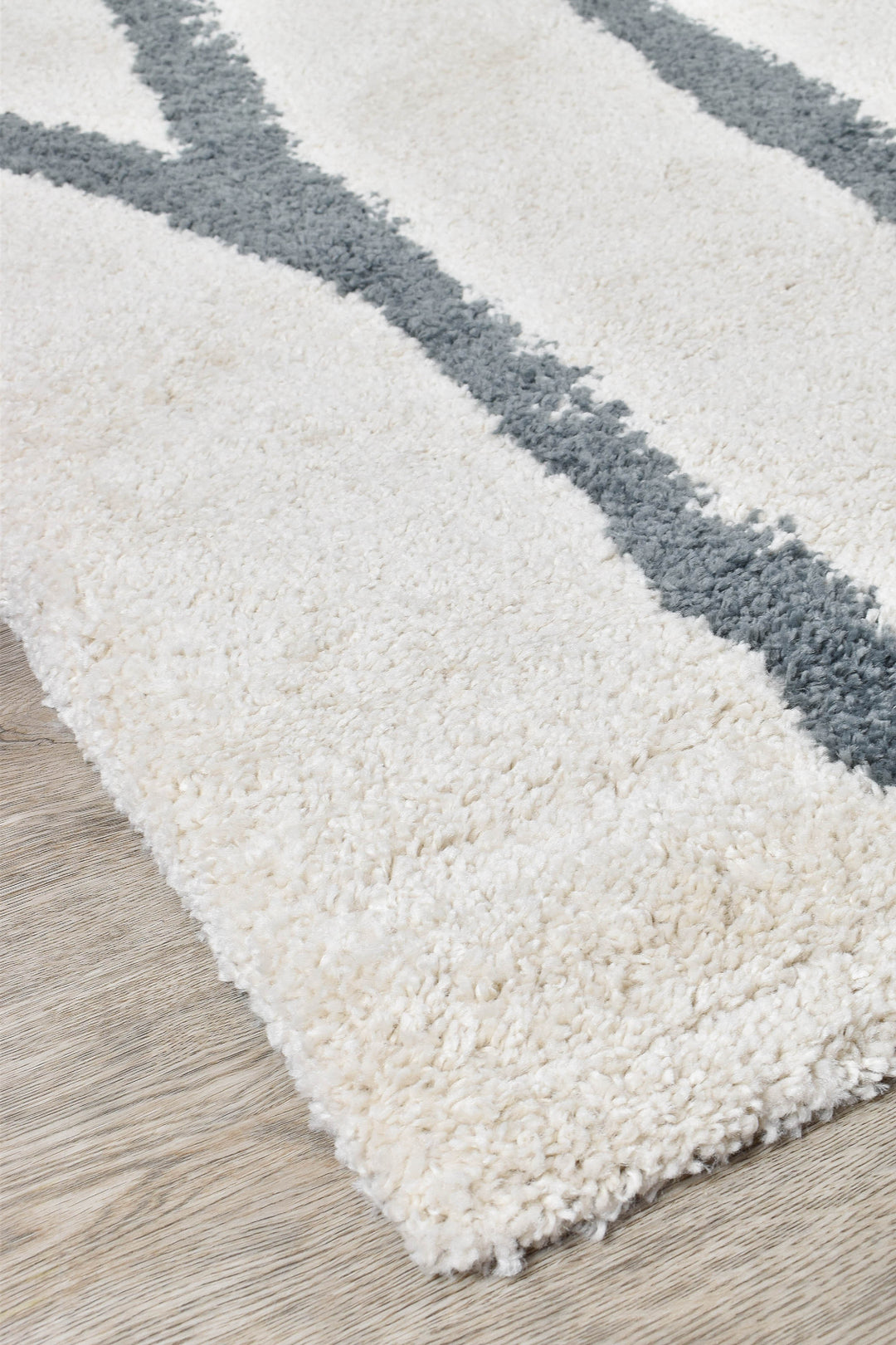Elle Cream Grey Rug - Turkish-inspired shaggy rug from Treasures of Turkey