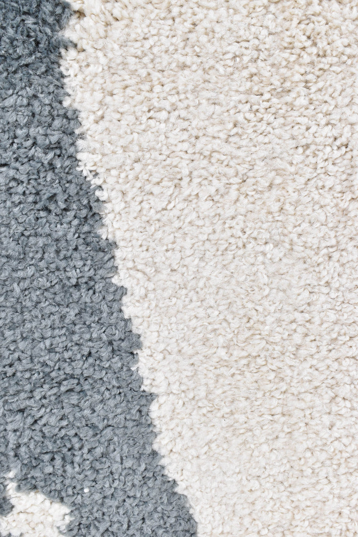Elle Cream Grey Rug - Turkish-inspired shaggy rug from Treasures of Turkey