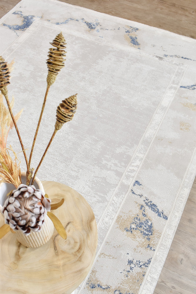 Eternal Marble Navy Cream Modern Rug - Turkish-inspired modern rug from Treasures of Turkey