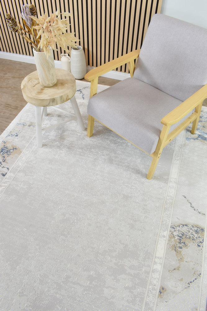 Eternal Marble Navy Cream Modern Rug - Turkish-inspired modern rug from Treasures of Turkey