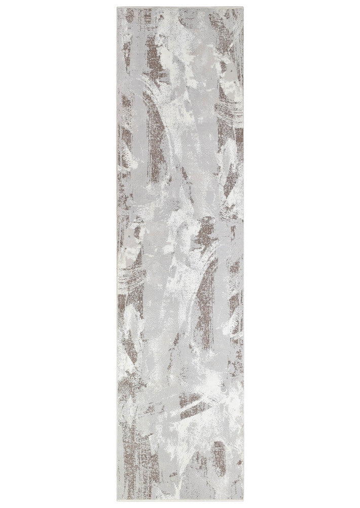Eternal Brushstroke Beige Grey Hallway Runner Rug – Treasures of Turkey