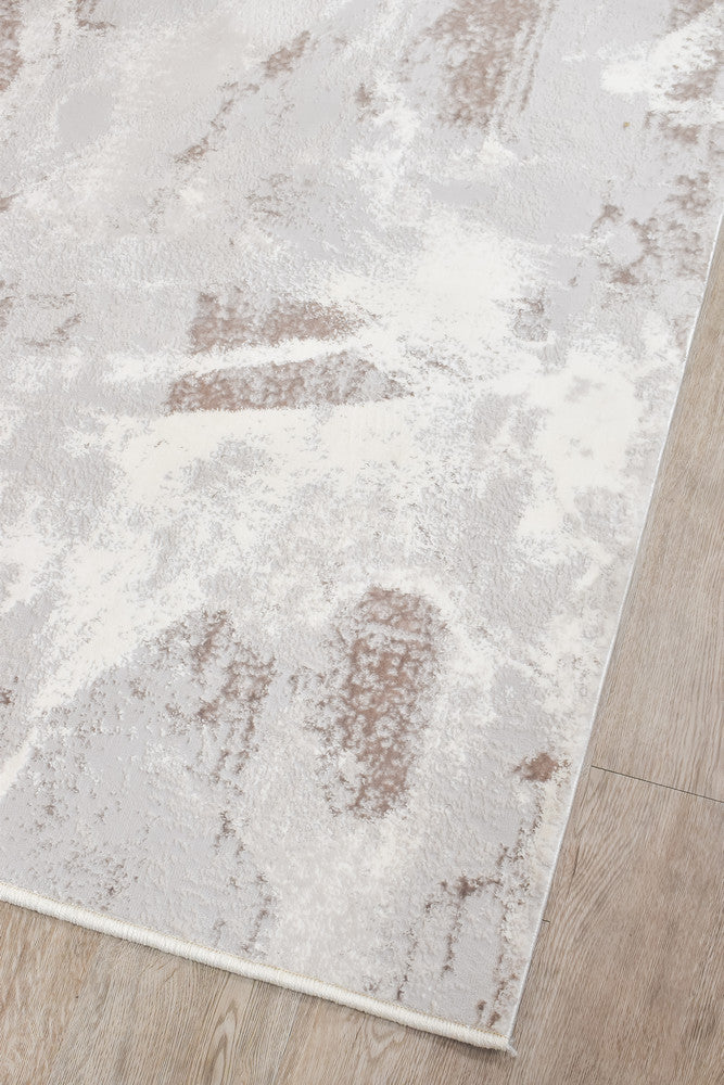Eternal Brushstroke Beige Grey Hallway Runner - Turkish-inspired modern rug from Treasures of Turkey