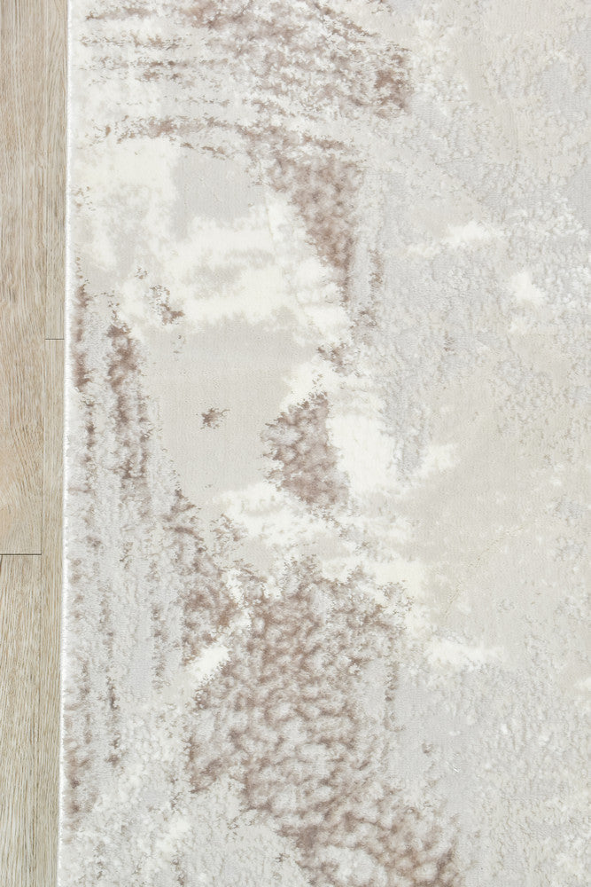 Eternal Brushstroke Beige Grey Hallway Runner - Turkish-inspired modern rug from Treasures of Turkey