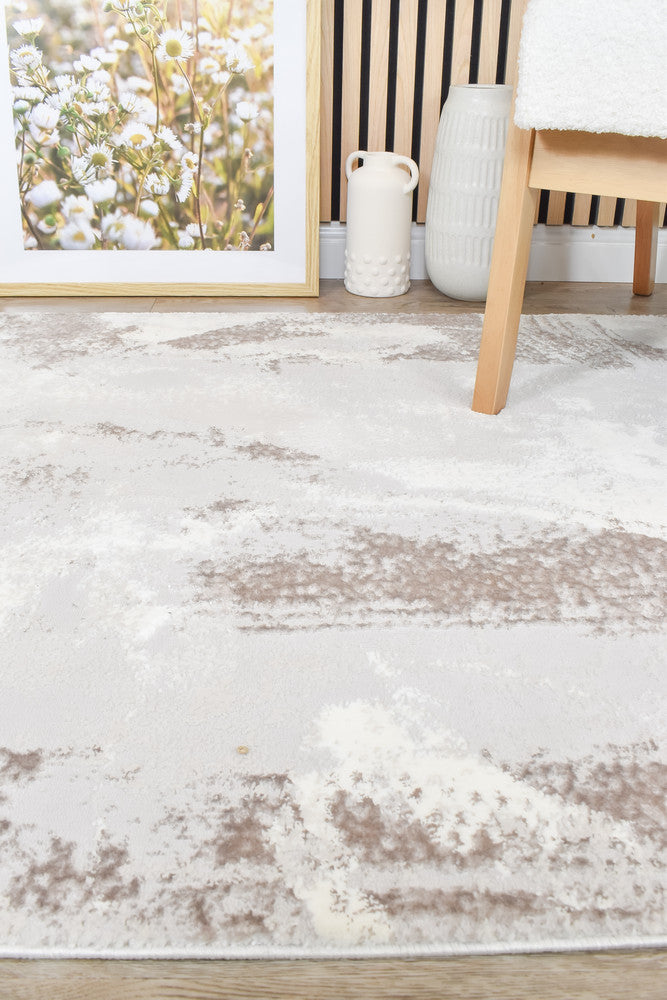 Eternal Brushstroke Beige Grey Hallway Runner - Turkish-inspired modern rug from Treasures of Turkey