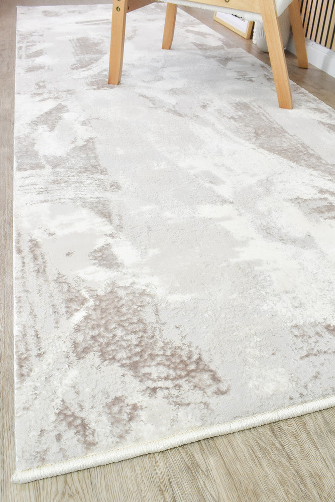 Eternal Brushstroke Beige Grey Hallway Runner - Turkish-inspired modern rug from Treasures of Turkey