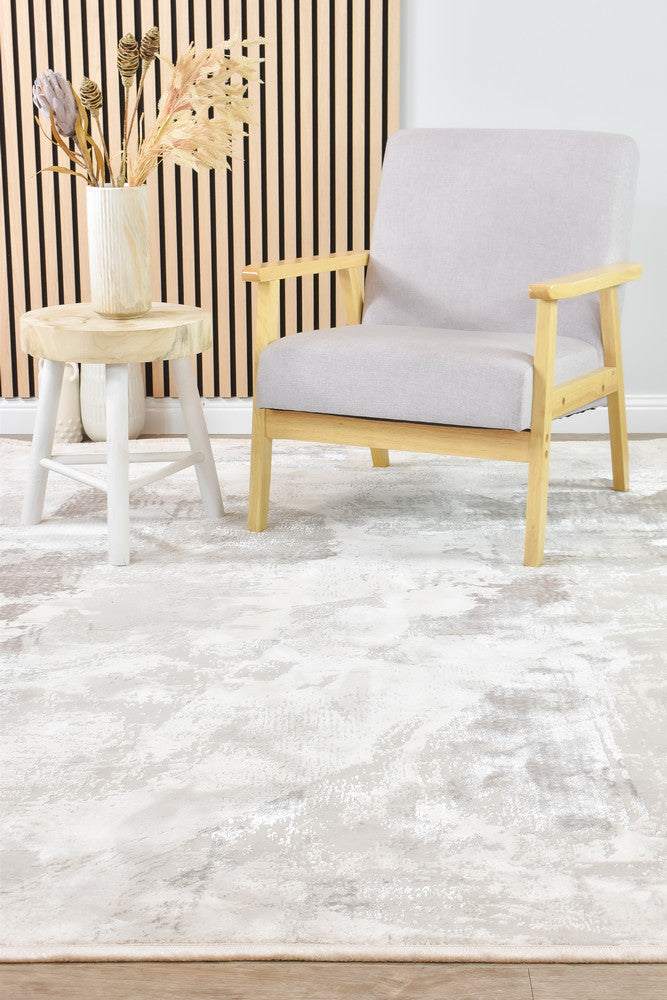 Eternal Brushstroke Beige Grey Modern Rug - Turkish-inspired modern rug from Treasures of Turkey