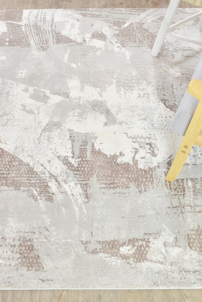 Eternal Brushstroke Beige Grey Modern Rug - Turkish-inspired modern rug from Treasures of Turkey