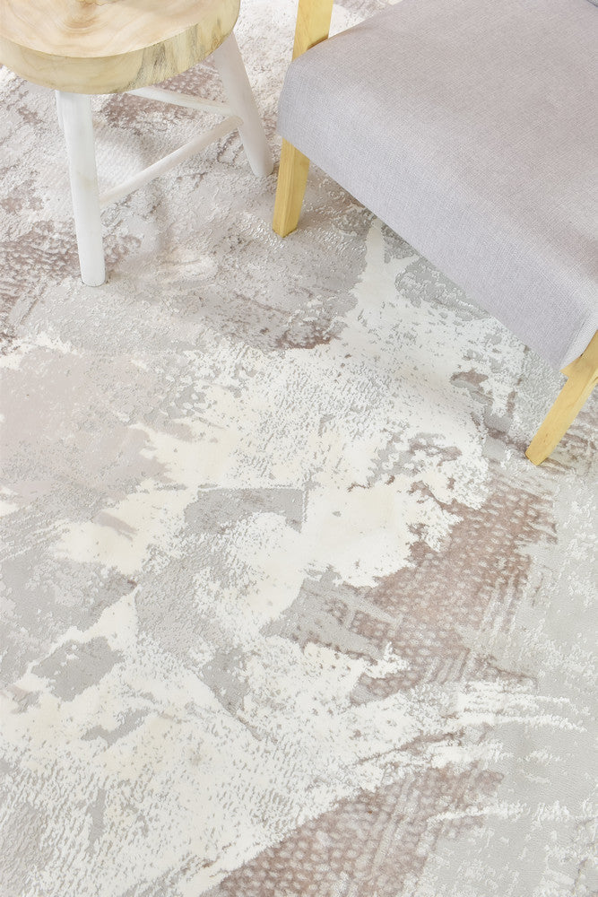 Eternal Brushstroke Beige Grey Modern Rug - Turkish-inspired modern rug from Treasures of Turkey