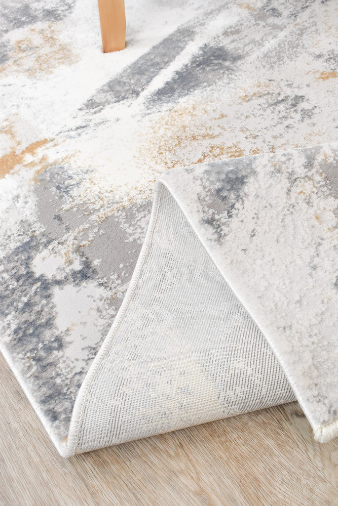Eternal Brushstroke Grey Mustard Hallway Runner - Turkish-inspired modern rug from Treasures of Turkey