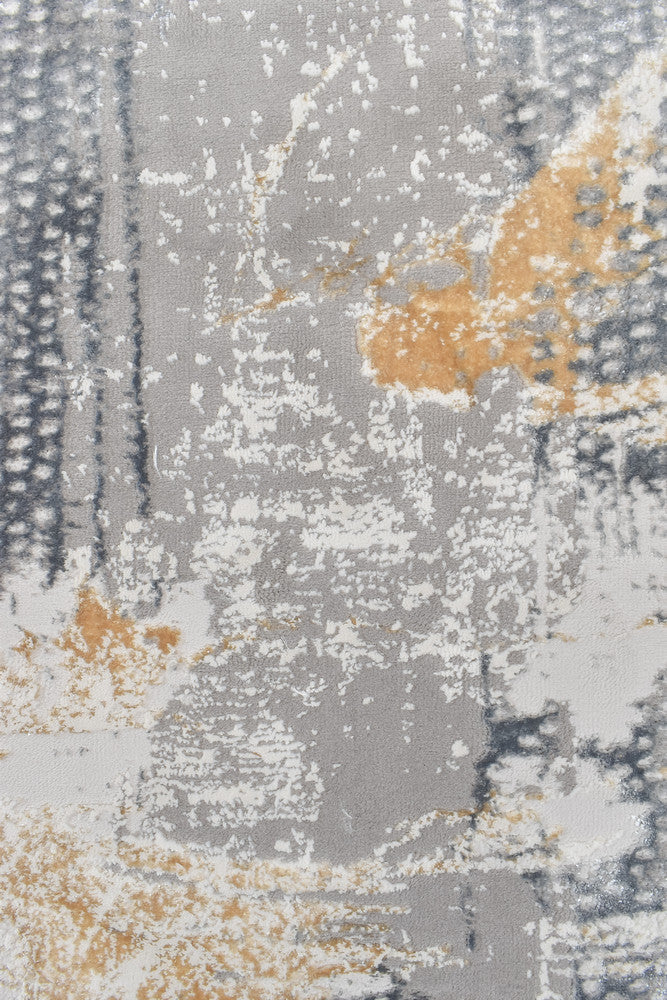 Eternal Brushstroke Grey Mustard Modern Rug - Turkish-inspired modern rug from Treasures of Turkey