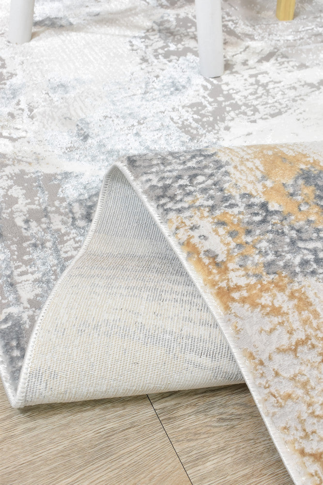 Eternal Brushstroke Grey Mustard Modern Rug - Turkish-inspired modern rug from Treasures of Turkey