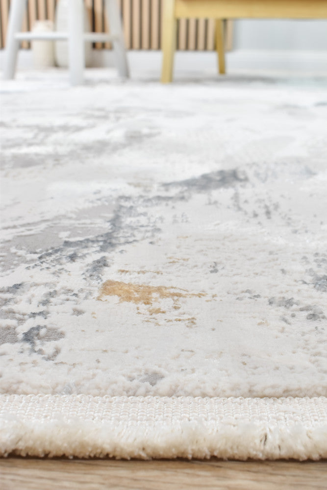 Eternal Brushstroke Grey Mustard Modern Rug - Turkish-inspired modern rug from Treasures of Turkey