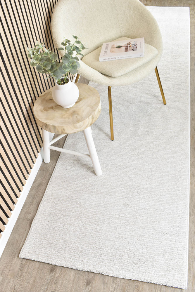 Contour White Jade Runner - Turkish-inspired hallway runner rug from Treasures of Turkey