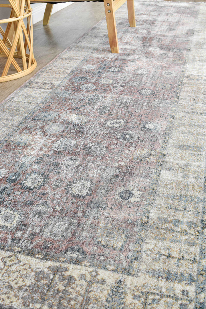 Novara Rose Balm Runner - Turkish-inspired hallway runner rug from Treasures of Turkey