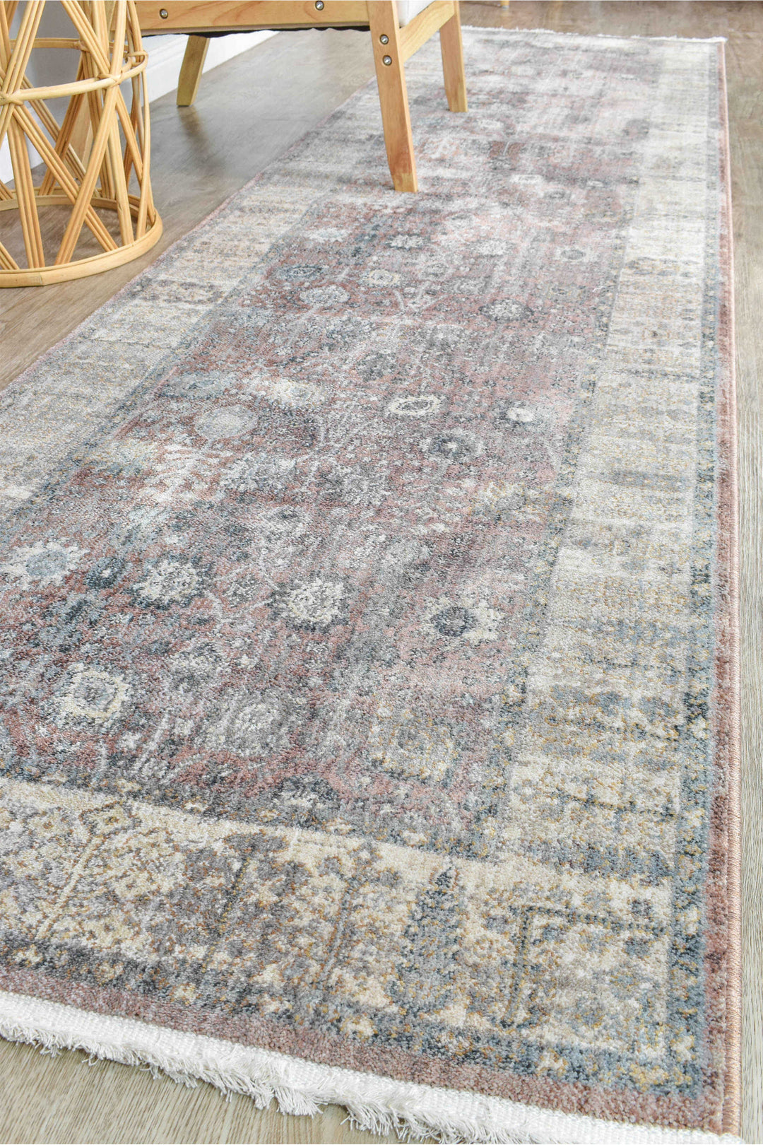 Novara Rose Balm Runner - Turkish-inspired hallway runner rug from Treasures of Turkey