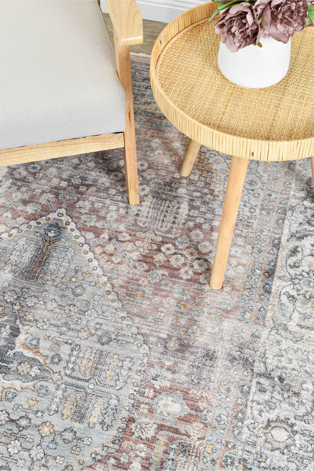 Novara Legacy Rose Rug - Turkish-inspired traditional rug from Treasures of Turkey
