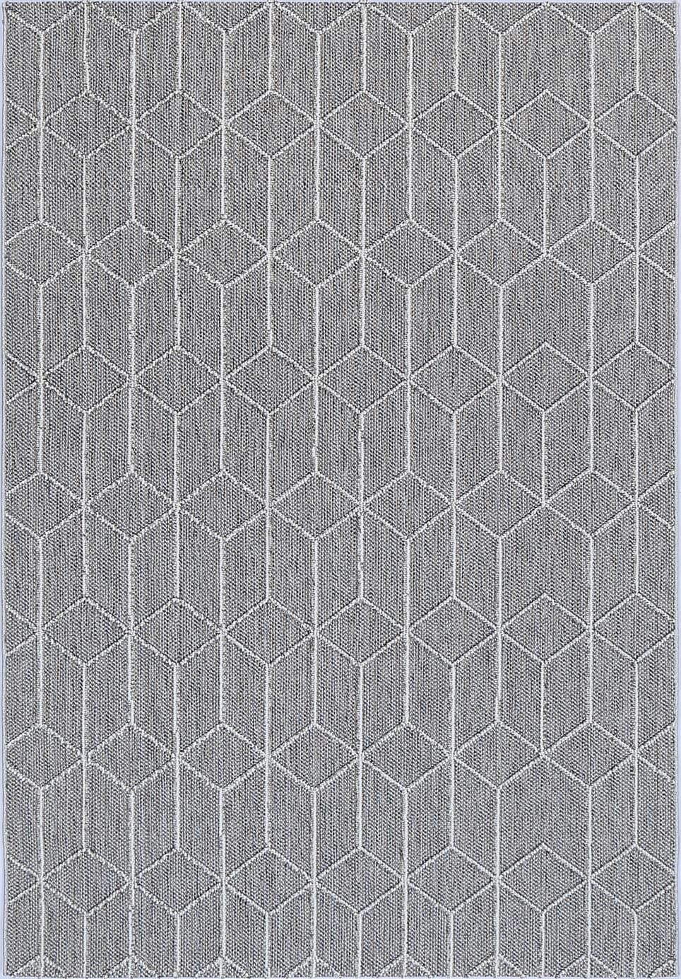 Vanuatu Sikua Grey Geometric Flatweave Rug