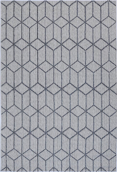 Vanuatu Greenslade Charcoal Geometric Flatweave Rug