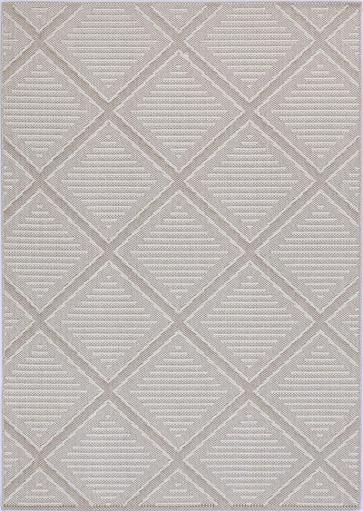 Vanuatu Kenilorea Beige Geometric Flatweave Rug