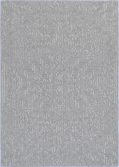Vanuatu Nori Grey Tribal Flatweave Rug