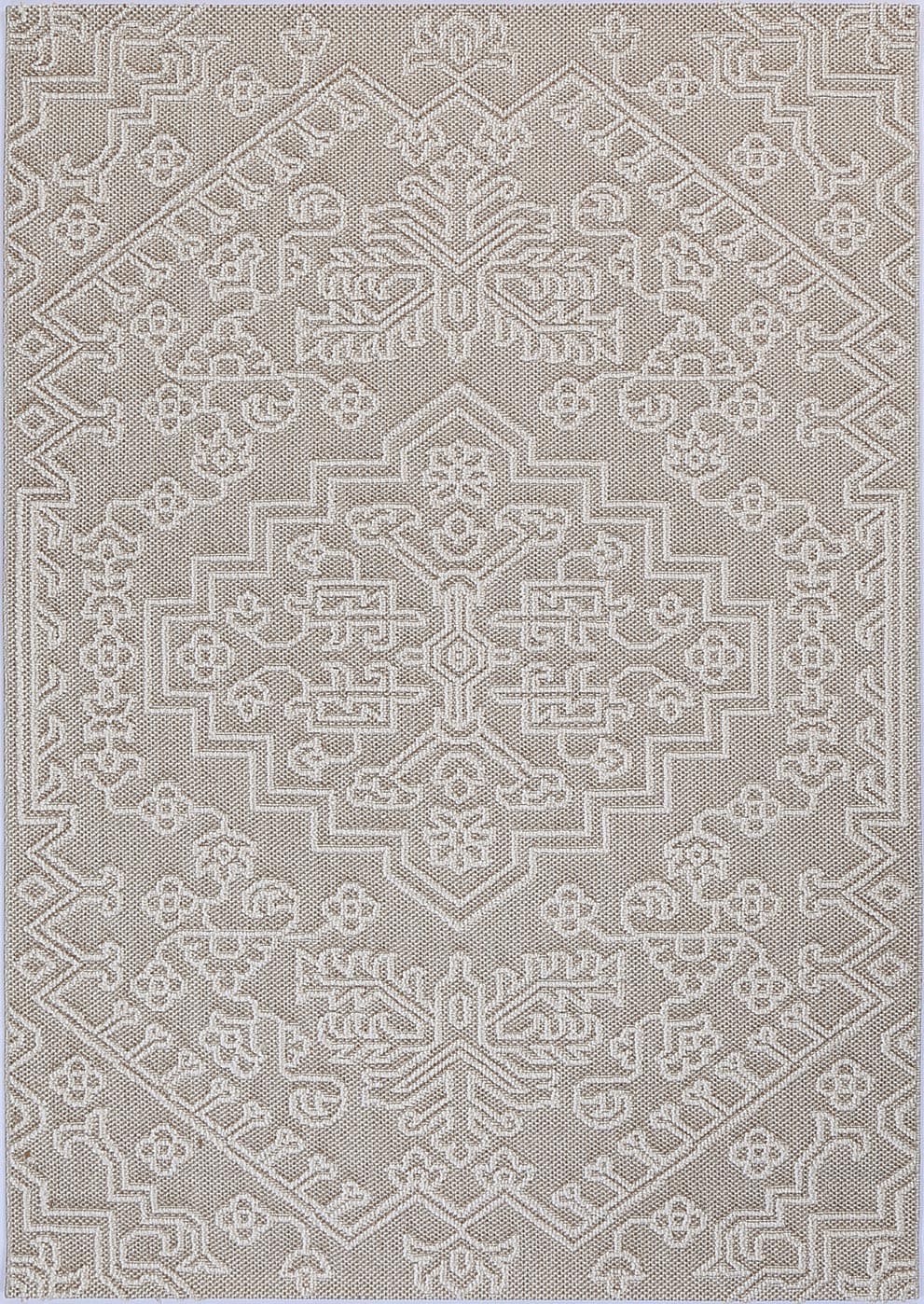Vanuatu Waita Beige Tribal Flatweave Rug