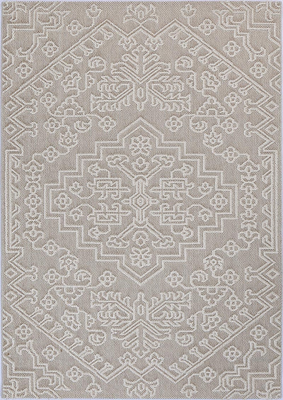 Vanuatu Waita Beige Tribal Flatweave Rug